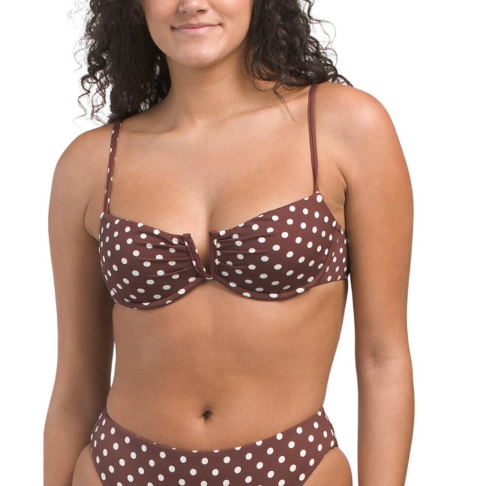 DIPPIN DAISY Brown Multi Diana Bikini Top